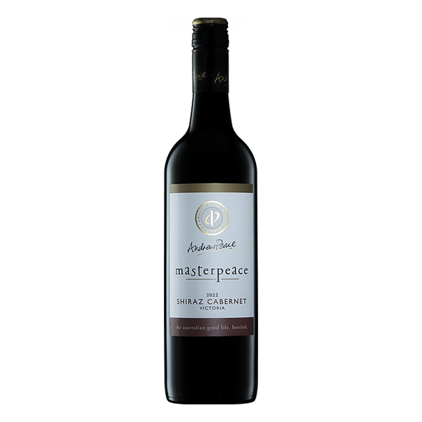ndrew Peace Masterpeace Shiraz Cabernet with ripe cherry and smooth, peppery spice.