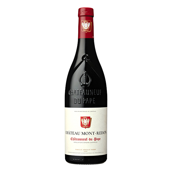 Château Mont-Redon Châteauneuf-du-Pape, a rich French red wine with dark berries, spice, and elegant tannins.