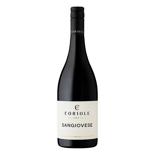 Coriole Sangiovese, a vibrant McLaren Vale red wine with cherry, blood orange, and fine tannins.