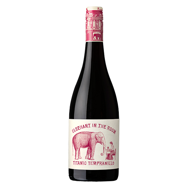 Elephant in the Room Tempranillo with ripe plum, blueberry, and soft tannins.