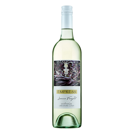 Empress Pinot Gris with guava, white nectarine, watermelon, grapefruit, and a refreshing, citrus-driven finish.