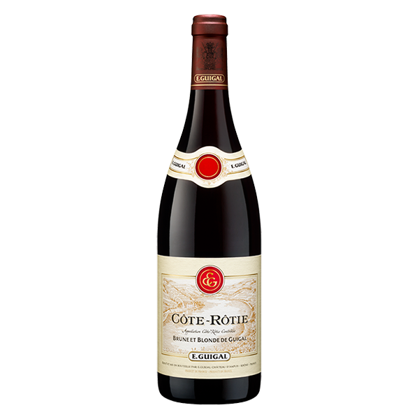 Guigal Côte Rôtie Brune et Blonde with red berries, spice, and a smooth, lingering finish from Rhône.