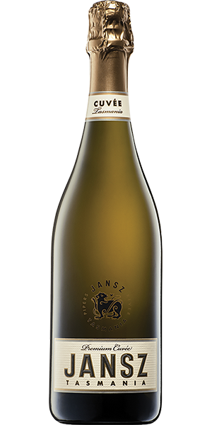 Jansz Tasmania Premium Cuvée, elegant sparkling wine with citrus, strawberry, creamy texture, and fine bubbles.