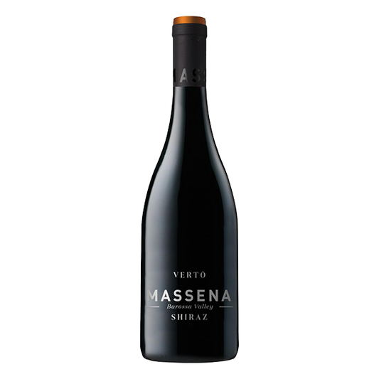 Massena Verto Shiraz from Barossa and Eden Valleys with black plum, dark fruits, anise, and sweet spice, finishing rich and structured.