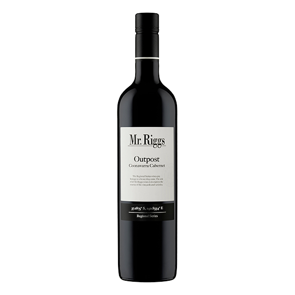Mr. Riggs The Outpost Cabernet Sauvignon, a rich Coonawarra red wine with blackcurrant, dark berries, and fine tannins.