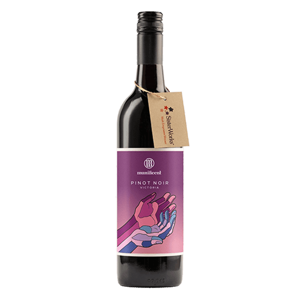 Munificent Pinot Noir with fresh cherry, strawberry, and a subtle savoury finish.