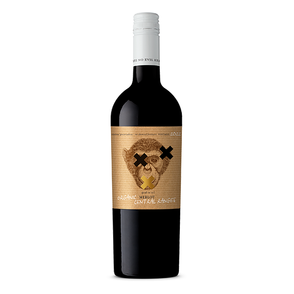 No Evil Organic Merlot showcasing vibrant cherry and red berry flavours in a light, preservative-free style.