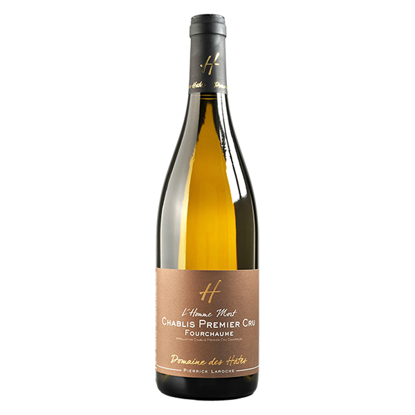 Pierrick Laroche Chablis Fourchaume l’Homme Mort with pear, apple, and a refined mineral finish.