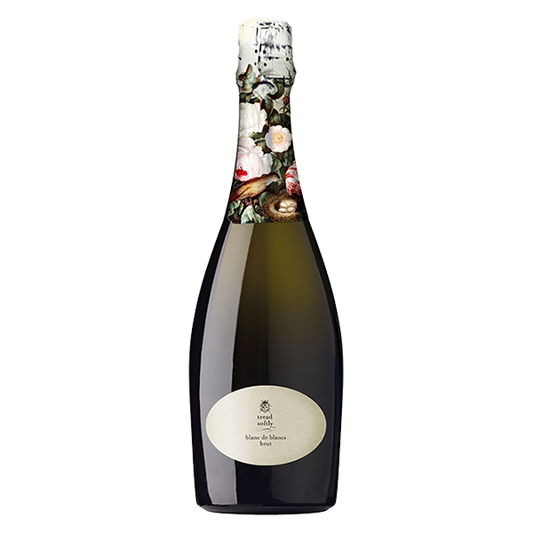 Tread Softly Blanc de Blancs with citrus, green apple, and a crisp, softly sparkling finish.