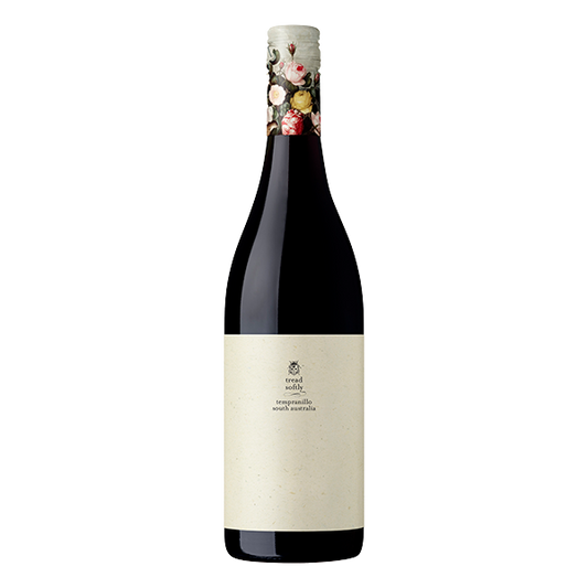 Tread Softly Tempranillo with blackberry, cassis, and bright acidity in a naturally lower alcohol style.