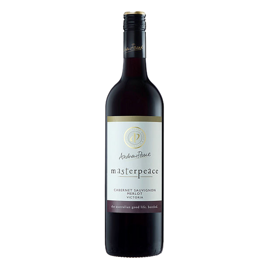 Andrew Peace Masterpeace Cabernet Merlot with rich dark fruit and a velvety finish.