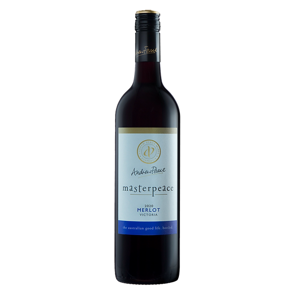 Andrew Peace Masterpeace Merlot with ripe plum and a velvety finish.