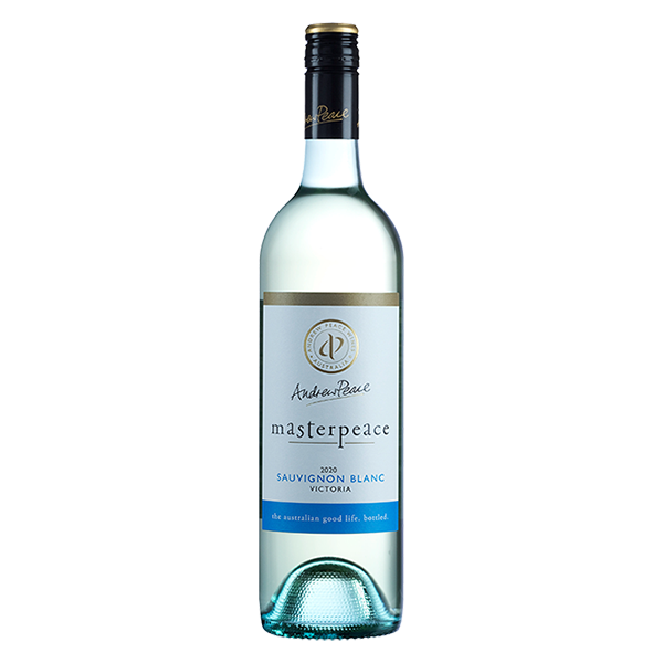 Andrew Peace Masterpeace Sauvignon Blanc, a vibrant Victorian white wine with tropical fruit and crisp acidity.