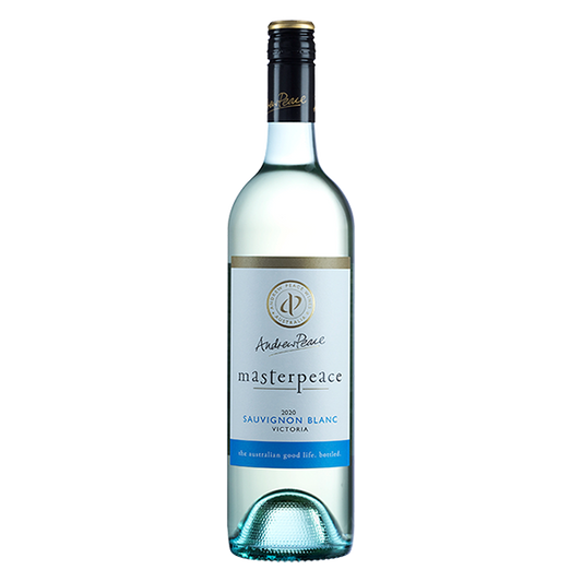 Andrew Peace Masterpeace Sauvignon Blanc, a vibrant Victorian white wine with tropical fruit and crisp acidity.