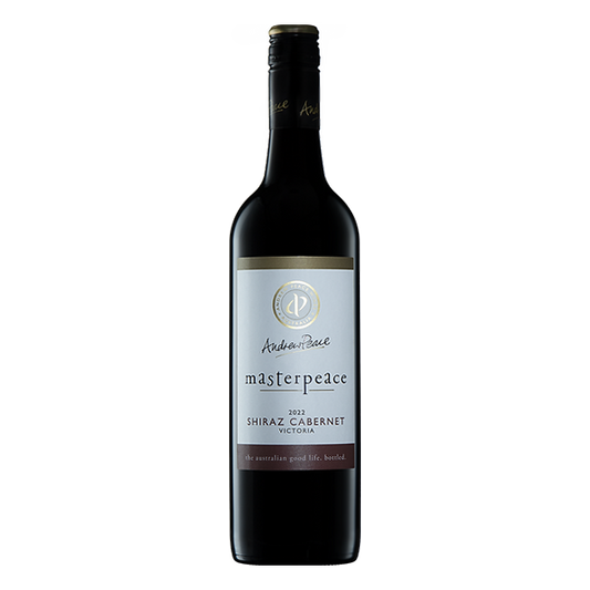 ndrew Peace Masterpeace Shiraz Cabernet with ripe cherry and smooth, peppery spice.