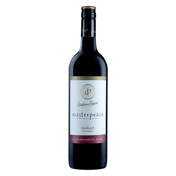 Andrew Peace Masterpeace Shiraz, a rich Victorian red with dark berries, plum, and black pepper spice.