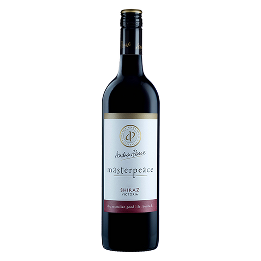 Andrew Peace Masterpeace Shiraz, a rich Victorian red with dark berries, plum, and black pepper spice.