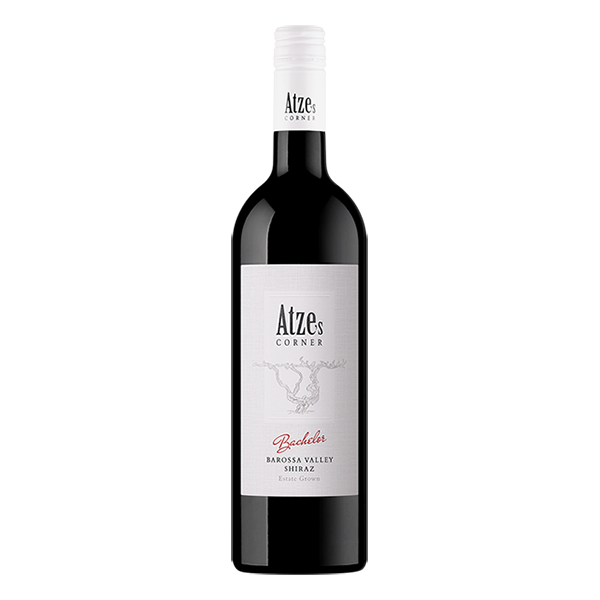 Atze’s Corner Bachelor Shiraz, a rich Barossa Valley red with raspberry, spice, and fine tannins.