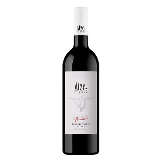 Atze’s Corner Bachelor Shiraz, a rich Barossa Valley red with raspberry, spice, and fine tannins.