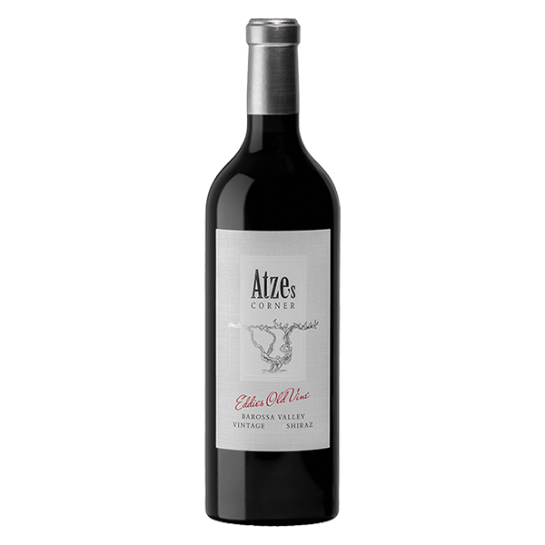 Atze’s Corner Eddie’s Old Vine Shiraz, a rich Barossa Valley red with dark fruit, sweet spice, and a long savoury finish.