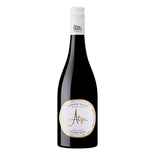Atze’s Corner Opulent Shiraz with rich black cherry, plum, and spice from Barossa Valley.
