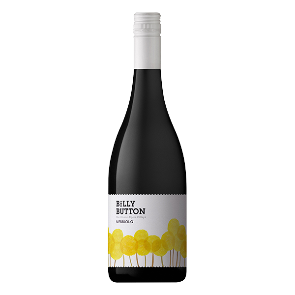 Billy Button Nebbiolo, a refined red wine with thyme, dark spices, leather, and firm tannins.