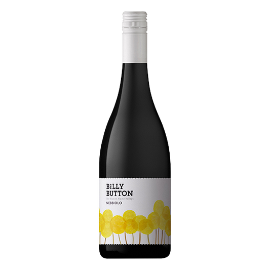 Billy Button Nebbiolo, a refined red wine with thyme, dark spices, leather, and firm tannins.