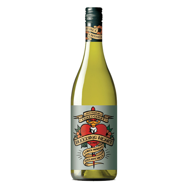 Bleeding Heart Chardonnay with stone fruit, lemon, crisp apple, and citrus minerality from South Australia.