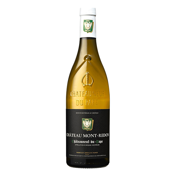 Château Mont-Redon Châteauneuf-du-Pape Blanc, elegant Rhône white with pear, citrus, and bright mineral finish.