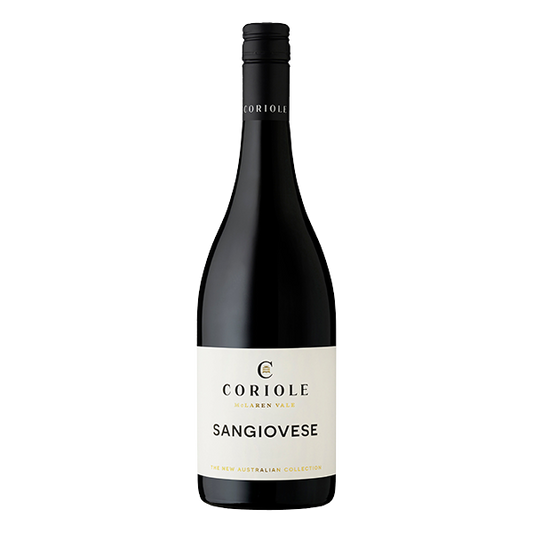 Coriole Sangiovese, a vibrant McLaren Vale red wine with cherry, blood orange, and fine tannins.