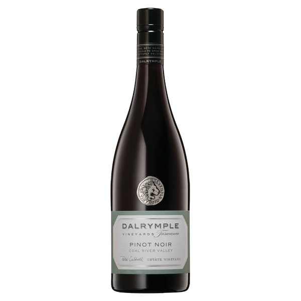 Dalrymple Coal River Valley Pinot Noir with red fruits, blueberry, and gingerbread spice, finishing long and elegant.