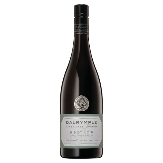 Dalrymple Coal River Valley Pinot Noir with red fruits, blueberry, and gingerbread spice, finishing long and elegant.