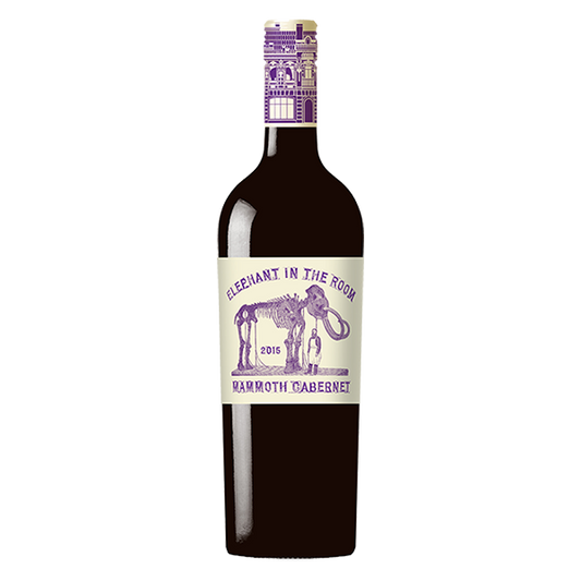 Elephant in the Room Cabernet Sauvignon with rich dark berries, cocoa, and fine tannins.