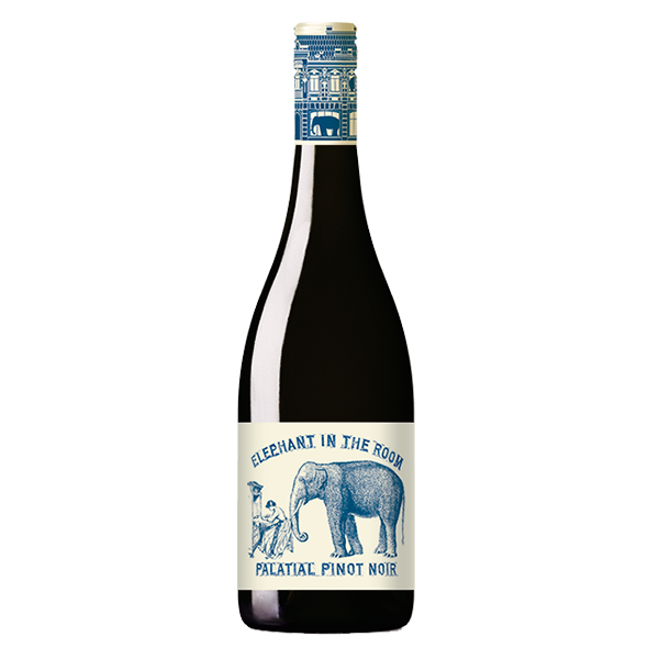 Elephant in the Room Pinot Noir with juicy red berries, subtle oak, and a smooth, silky finish.