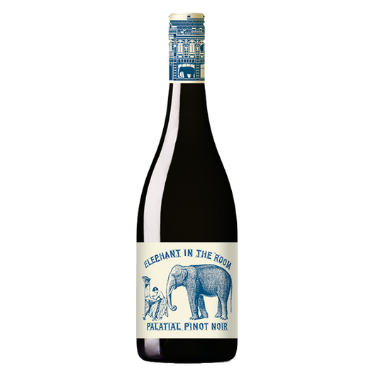 Elephant in the Room Pinot Noir with juicy red berries, subtle oak, and a smooth, silky finish.