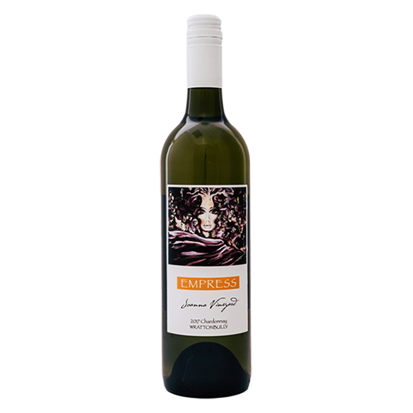 Empress Chardonnay with ripe stone fruit, citrus notes, and a smooth, balanced finish.