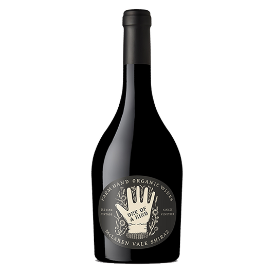 Farm Hand One Of A Kind Shiraz with dark fruits, chocolate, and spice from McLaren Vale.