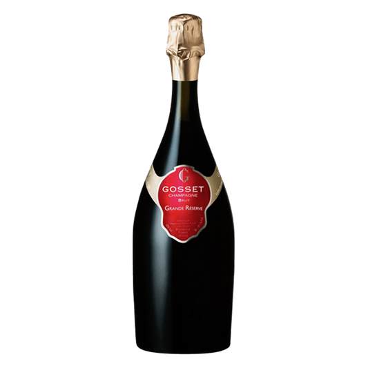 Gosset Grande Réserve Champagne with fine mousse, chalk minerality, and a long, elegant finish.