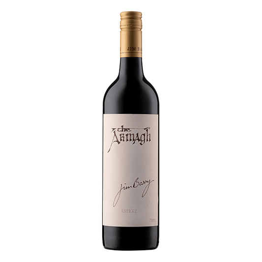 Jim Barry The Armagh Shiraz, a powerful Clare Valley red with dark fruit, spice, and refined tannins.