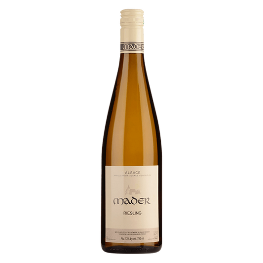 Jean Luc Mader Riesling with floral, citrus, and mineral notes from Alsace.