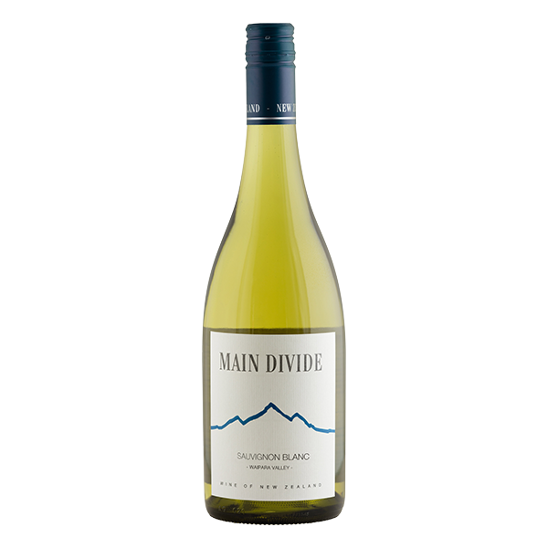 Main Divide Sauvignon Blanc, a 93-point New Zealand white wine with citrus, green apple, and vibrant acidity.