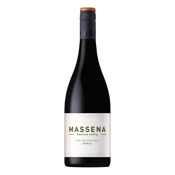 Massena The Eleventh Hour Shiraz with black cherry, dark chocolate, and Barossa black fruits, layered with spice and fine tannins.