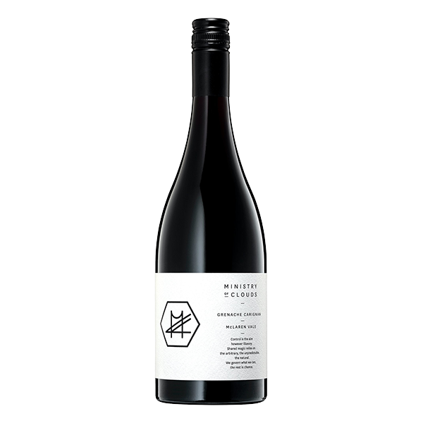 Ministry of Clouds Carignan Grenache with raspberry, sour cherry, and savoury sandy tannins.