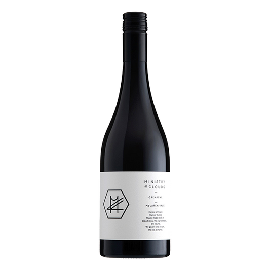 Ministry of Clouds Grenache with cranberry, wild cherry, violets, and savoury herbs over fine tannins and bright acidity.