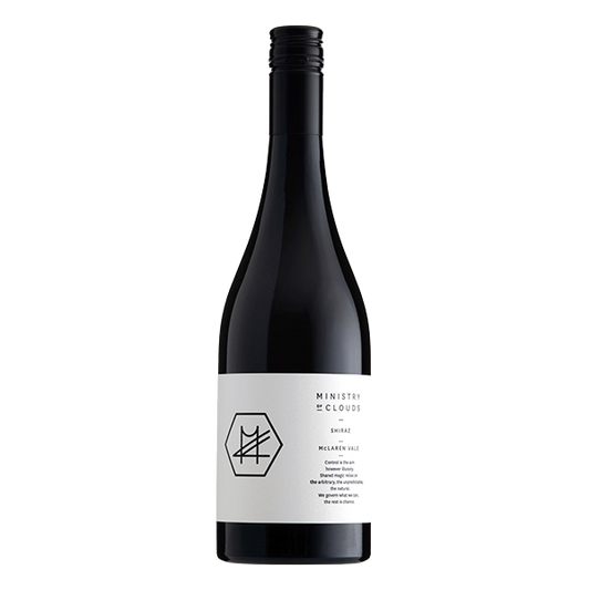 Ministry of Clouds McLaren Vale Shiraz with cool blue and red fruits, earthy notes, and mineral-driven tannins for depth and balance.