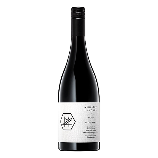Ministry of Clouds Mencia with lifted floral aromatics, sour cherry, pomegranate, and a savoury, lithe palate.