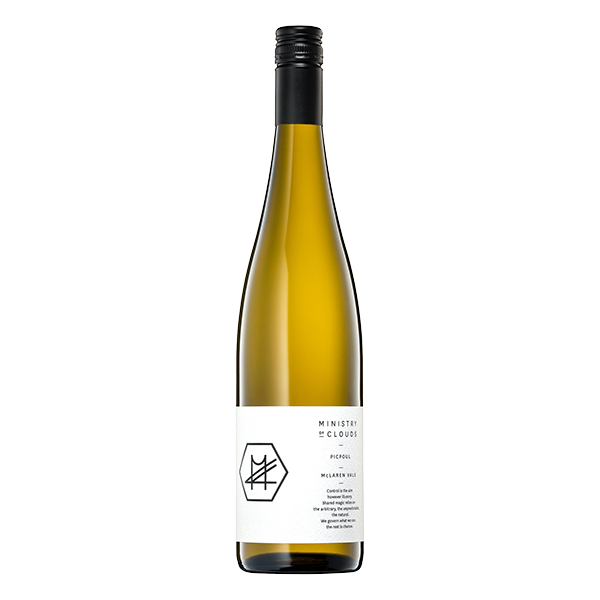 Ministry of Clouds Picpoul, a bright McLaren Vale white wine with lime, pear, and saline minerality.