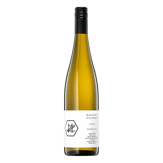 Ministry of Clouds Picpoul, a bright McLaren Vale white wine with lime, pear, and saline minerality.