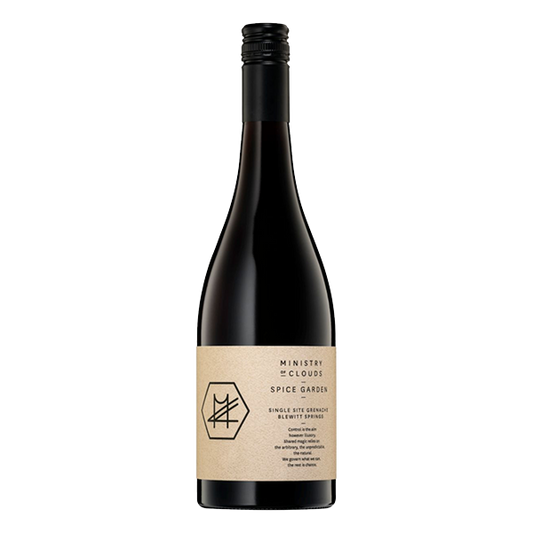 Ministry of Clouds Spice Garden Grenache with bright red berries, exotic spice, and fine tannins.