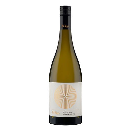 Mr. Riggs Cold Chalk Chardonnay, a 93-point McLaren Vale white wine with citrus, stone fruit, and a flinty, chalky texture.